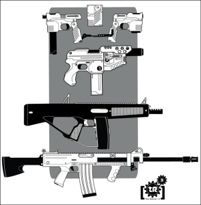 several weapon systems designed for Shadowrun: Arsenal