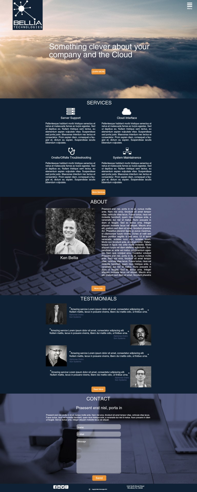 Photoshop: Single-page Scroll webpage.